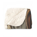 Great Dane Oil Portrait sherpa blanket by Tritan, folded