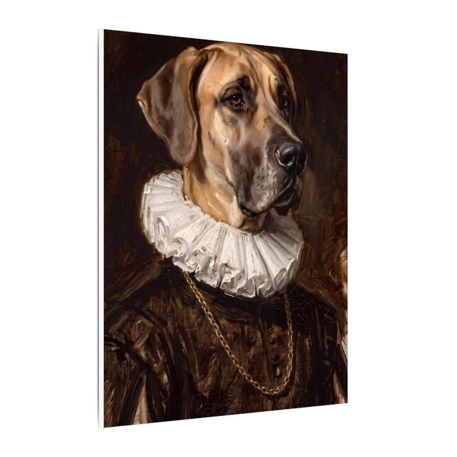 Great Dane Renaissance Royal canvas print by Tritan, side