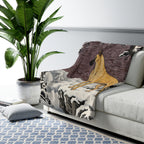Great Dane Japanese Print cozy gift set: sherpa fleece blanket, cork-back coaster, and vinyl sticker