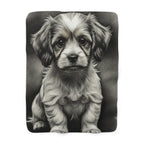 Havanese Charcoal Portrait Sherpa Fleece Blanket | Dog Lover Gift
