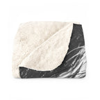 Havanese Charcoal sherpa blanket by Tritan, folded