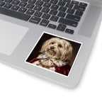 Havanese Kings & Queens vinyl sticker by Tritan, on a laptop