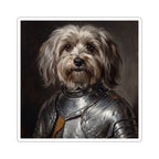 Havanese Medieval Knight vinyl sticker by Tritan, front