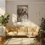 Havanese Oil Portrait canvas print by Tritan, sofa wall