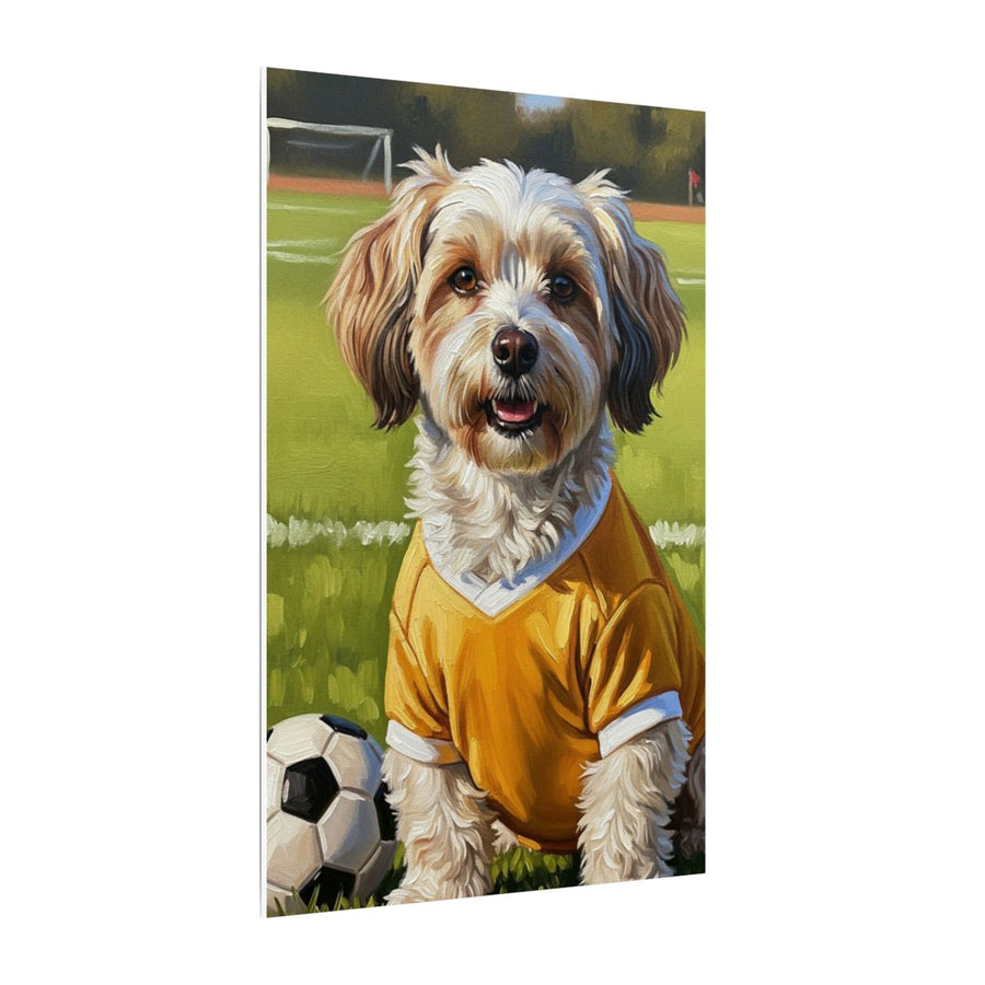 Havanese Soccer Portrait canvas print by Tritan, side