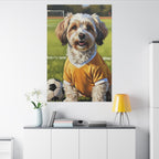 Havanese Soccer Portrait canvas print by Tritan, desk wall