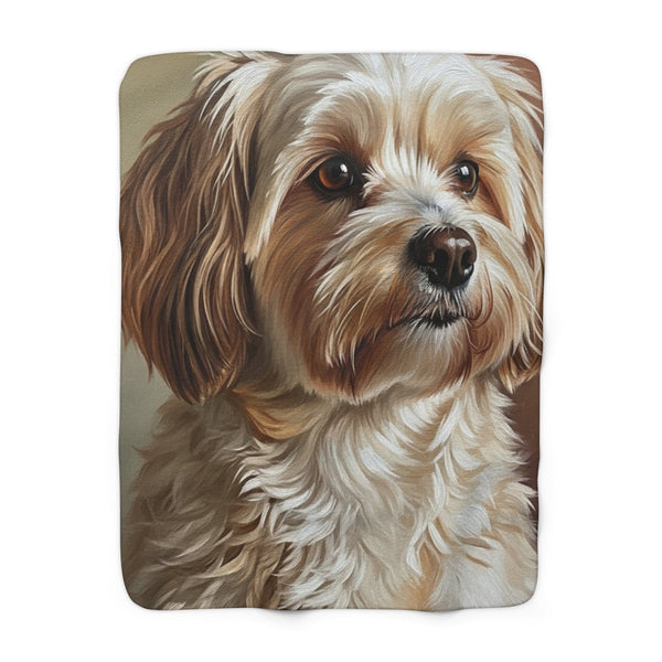 Havanese Oil Portrait Regal Throw Blanket | Premium Dog Art | Tritan