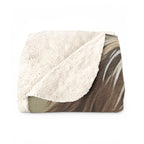 Havanese Oil Portrait sherpa blanket by Tritan, folded