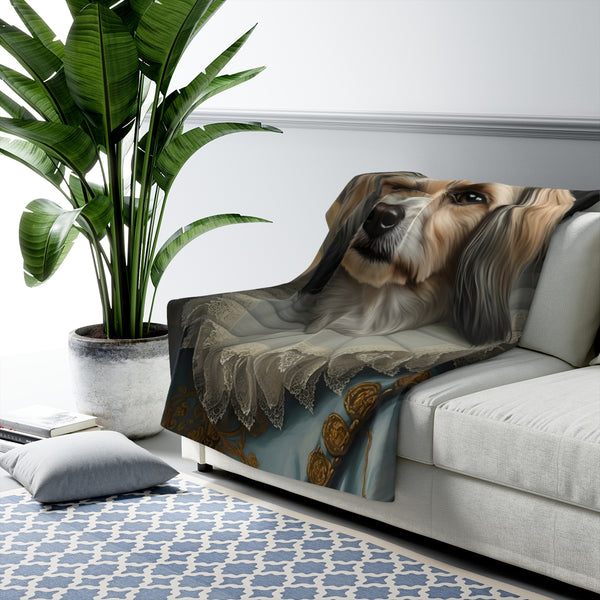 Havanese Renaissance Royal Portrait Throw Blanket | Premium Dog Prints | Tritan — Lifestyle View