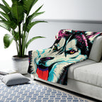 Husky Comic Pop Art Throw Blanket | Premium Dog Prints | Tritan