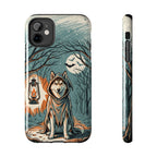 Siberian Husky Halloween tough phone case by Tritan, front and side