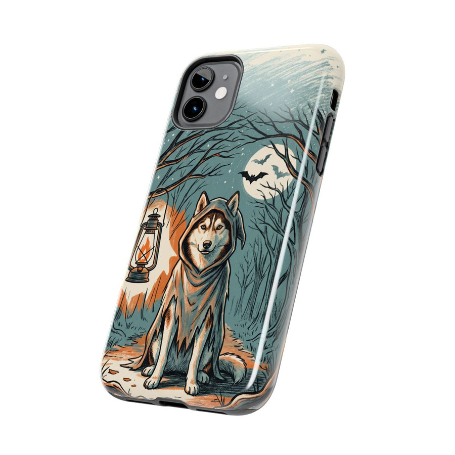 Siberian Husky Halloween tough phone case by Tritan, side
