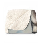 Siberian Husky Medieval Knight sherpa blanket by Tritan, folded