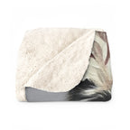 Siberian Husky Oil Portrait sherpa blanket by Tritan, folded