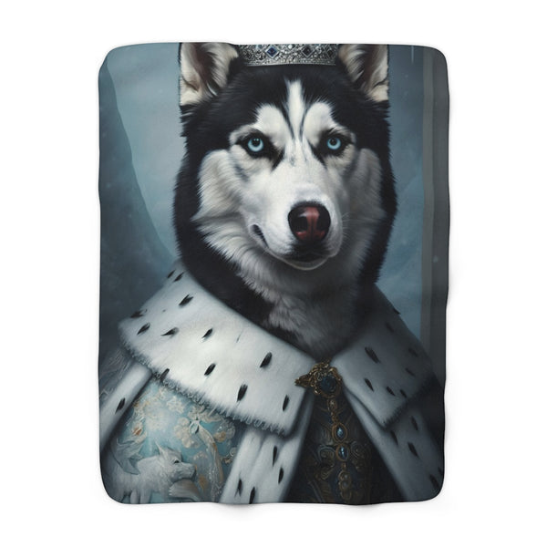 Husky Renaissance Royal Portrait Regal Throw Blanket | Premium Dog Prints | Tritan