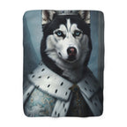 Siberian Husky Renaissance Royal sherpa blanket by Tritan, front