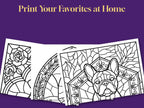 Three pages fanned and cut off by the frame, printed at home