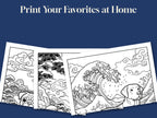 Three pages fanned and cut off by the frame, printed at home