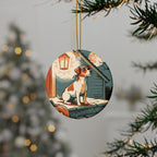 Jack Russell Terrier Halloween Poster ceramic ornament by Tritan, context