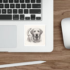 Labrador Retriever Graphite vinyl sticker by Tritan, on a laptop