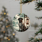Labrador Retriever Halloween Poster ceramic ornament by Tritan, context
