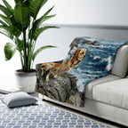 Labrador Retriever Acrylic sherpa blanket by Tritan, on sofa