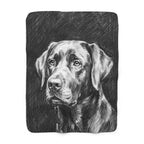 Labrador Retriever Charcoal sherpa blanket by Tritan, front