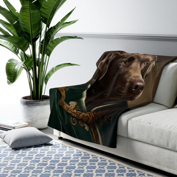 Labrador Retriever Kings & Queens Royal Portrait Regal Throw Blanket | Premium Dog Prints | Tritan — Lifestyle View