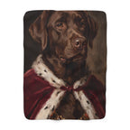 Labrador Retriever Kings & Queens sherpa blanket by Tritan, front