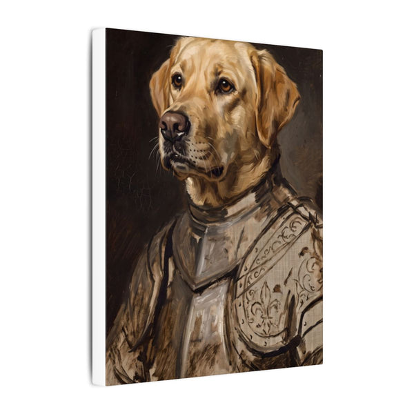 Labrador Retriever Medieval Knight Portrait Canvas Wall Art, Regal Dog Painting, Labrador Retriever Lover Gift, Stretched Canvas