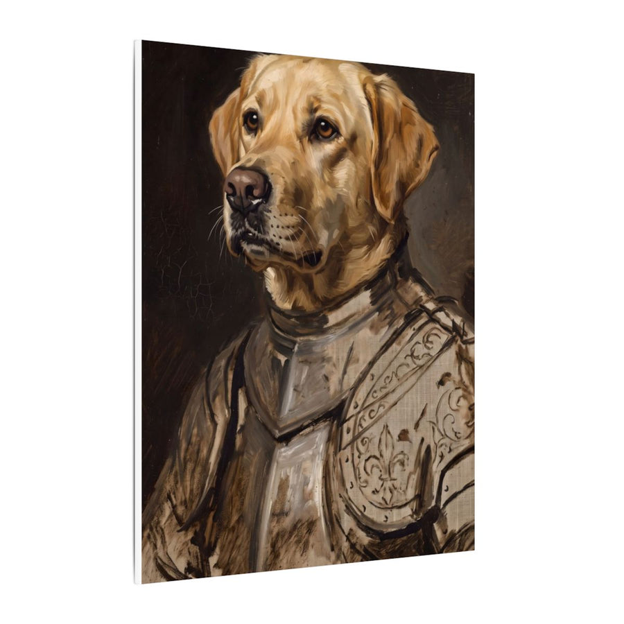 Labrador Retriever Medieval Knight canvas print by Tritan, side
