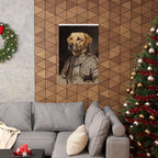 Labrador Retriever Medieval Knight matte poster print by Tritan, framed on wall