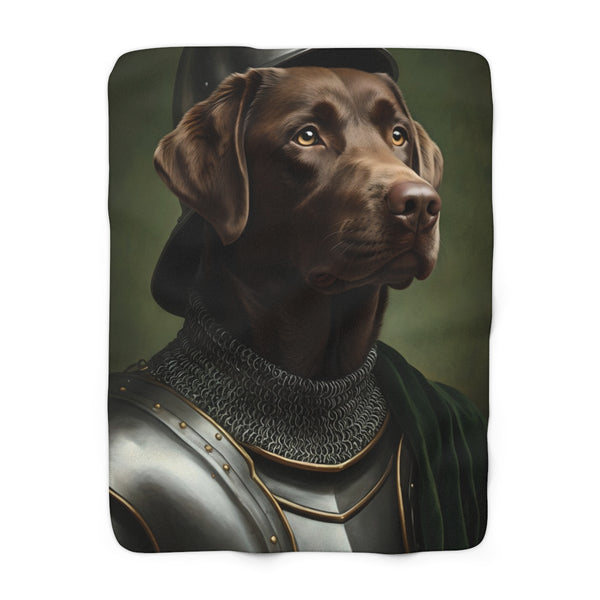 Labrador Retriever Medieval Knight Portrait Regal Throw Blanket | Premium Dog Prints | Tritan