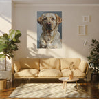 Labrador Retriever Oil Portrait canvas print by Tritan, sofa wall