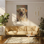 Labrador Retriever Oil Portrait canvas print by Tritan, sofa wall
