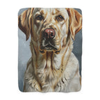 Labrador Retriever Oil Portrait sherpa blanket by Tritan, front