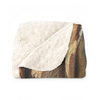 Labrador Retriever Oil Portrait sherpa blanket by Tritan, folded