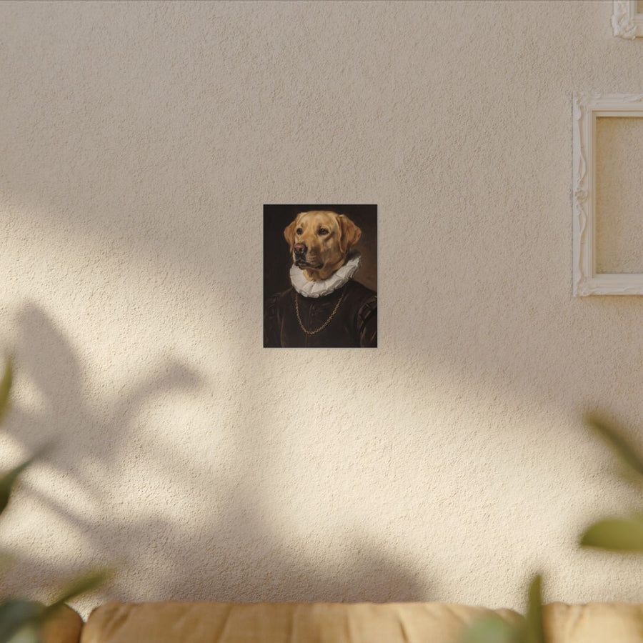 Labrador Retriever Renaissance Royal Portrait Canvas Wall Art, Regal Dog Painting, Labrador Retriever Lover Gift, Stretched Canvas
