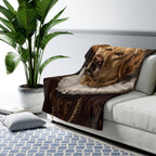 Labrador Retriever Renaissance Royal sherpa blanket by Tritan, on sofa