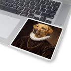 Labrador Retriever Renaissance Royal vinyl sticker by Tritan, on a laptop