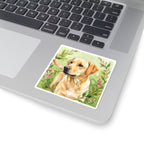 Labrador Retriever Watercolor vinyl sticker by Tritan, on a laptop