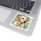 Labrador Retriever Watercolor vinyl sticker by Tritan, on a laptop