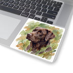 Labrador Retriever Watercolor vinyl sticker by Tritan, on a laptop