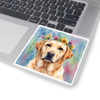 Labrador Retriever Watercolor vinyl sticker by Tritan, on a laptop