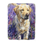 Labrador Retriever Watercolor sherpa blanket by Tritan, front