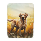 Labrador Retriever Watercolor Meadow Golden Throw Blanket | Premium Dog Prints | Tritan