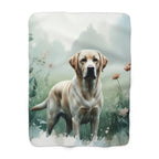 Labrador Retriever Watercolor Rain Garden Throw Blanket | Premium Dog Prints | Tritan
