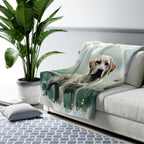 Labrador Retriever Watercolor Rain Garden Throw Blanket | Premium Dog Prints | Tritan