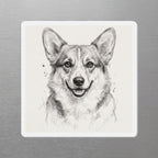Corgi Graphite die-cut magnet by Tritan, angled view