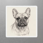 French Bulldog Graphite die-cut magnet by Tritan, angled view